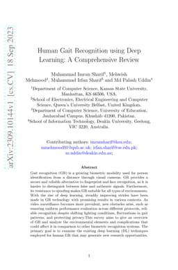 Human Gait Recognition using Deep Learning: A Comprehensive Review