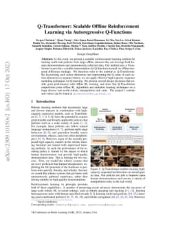 Q-Transformer: Scalable Offline Reinforcement Learning via
  Autoregressive Q-Functions