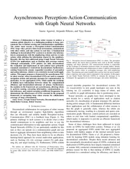 Asynchronous Perception-Action-Communication with Graph Neural Networks