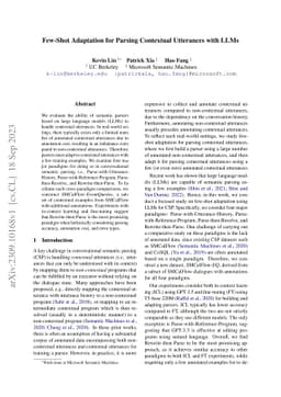 Few-Shot Adaptation for Parsing Contextual Utterances with LLMs