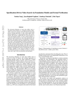 Specification-Driven Video Search via Foundation Models and Formal
  Verification