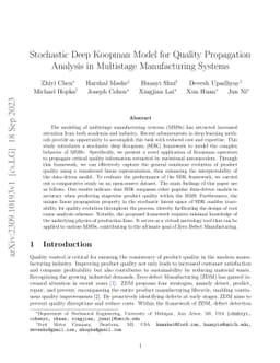 Stochastic Deep Koopman Model for Quality Propagation Analysis in
  Multistage Manufacturing Systems