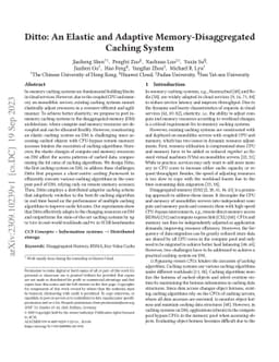 Ditto: An Elastic and Adaptive Memory-Disaggregated Caching System