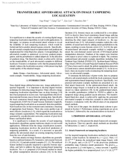 Transferable Adversarial Attack on Image Tampering Localization