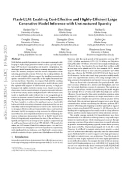 Flash-LLM: Enabling Cost-Effective and Highly-Efficient Large Generative
  Model Inference with Unstructured Sparsity