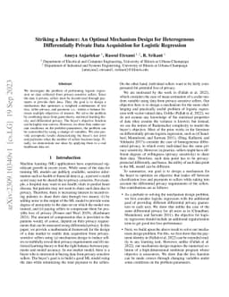 Striking a Balance: An Optimal Mechanism Design for Heterogenous
  Differentially Private Data Acquisition for Logistic Regression