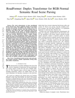 RoadFormer: Duplex Transformer for RGB-Normal Semantic Road Scene
  Parsing