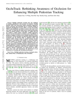 OccluTrack: Rethinking Awareness of Occlusion for Enhancing Multiple Pedestrian Tracking