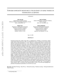 Toward efficient resource utilization at edge nodes in federated
  learning