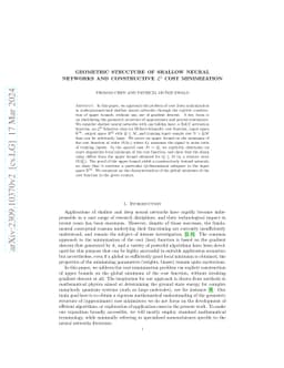 Geometric structure of shallow neural networks and constructive
  ${\mathcal L}^2$ cost minimization