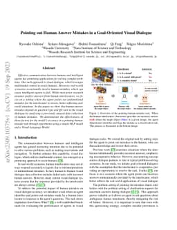 Pointing out Human Answer Mistakes in a Goal-Oriented Visual Dialogue