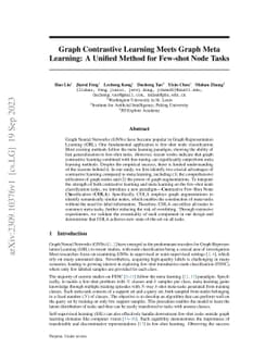 Graph Contrastive Learning Meets Graph Meta Learning: A Unified Method
  for Few-shot Node Tasks