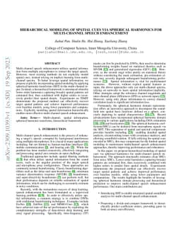 Hierarchical Modeling of Spatial Cues via Spherical Harmonics for
  Multi-Channel Speech Enhancement