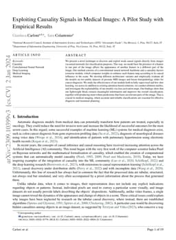 Exploiting Causality Signals in Medical Images: A Pilot Study with
  Empirical Results