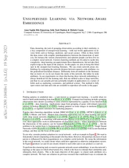Unsupervised Learning via Network-Aware Embeddings