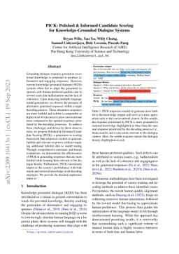 PICK: Polished & Informed Candidate Scoring for Knowledge-Grounded
  Dialogue Systems