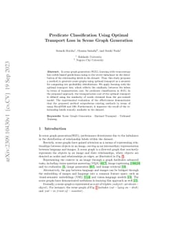 Predicate Classification Using Optimal Transport Loss in Scene Graph
  Generation