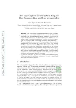 The supersingular Endomorphism Ring and One Endomorphism problems are
  equivalent