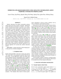 Improving Speaker Diarization using Semantic Information: Joint Pairwise
  Constraints Propagation