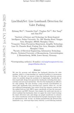 LineMarkNet: Line Landmark Detection for Valet Parking