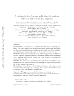 A multimodal deep learning architecture for smoking detection with a
  small data approach