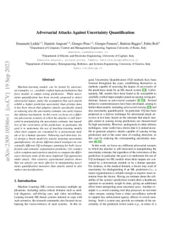 Adversarial Attacks Against Uncertainty Quantification