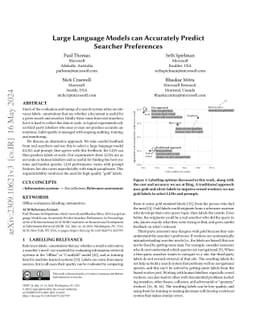 Large language models can accurately predict searcher preferences