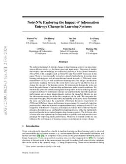 NoisyNN: Exploring the Influence of Information Entropy Change in
  Learning Systems