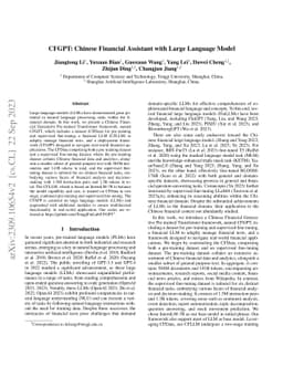 CFGPT: Chinese Financial Assistant with Large Language Model