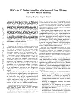 LEA*: An A* Variant Algorithm with Improved Edge Efficiency for Robot
  Motion Planning