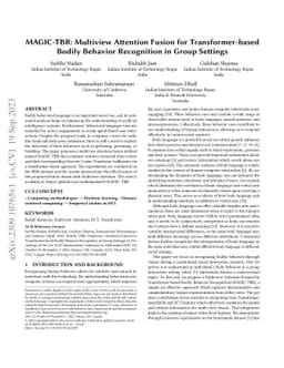 MAGIC-TBR: Multiview Attention Fusion for Transformer-based Bodily
  Behavior Recognition in Group Settings