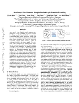 Semi-supervised Domain Adaptation in Graph Transfer Learning