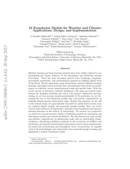 AI Foundation Models for Weather and Climate: Applications, Design, and
  Implementation