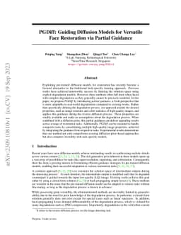 PGDiff: Guiding Diffusion Models for Versatile Face Restoration via
  Partial Guidance