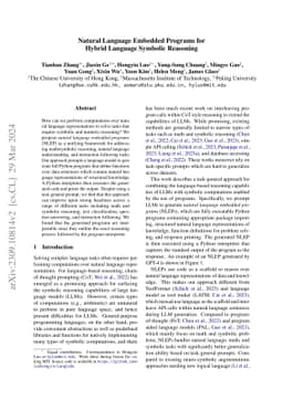 Natural Language Embedded Programs for Hybrid Language Symbolic
  Reasoning
