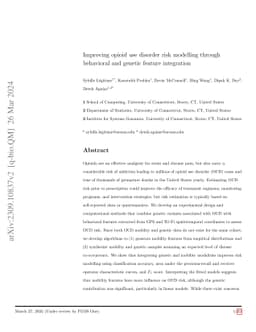 Improving Opioid Use Disorder Risk Modelling through Behavioral and
  Genetic Feature Integration