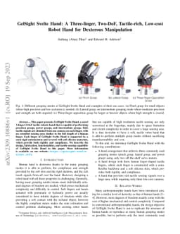 GelSight Svelte Hand: A Three-finger, Two-DoF, Tactile-rich, Low-cost
  Robot Hand for Dexterous Manipulation