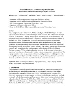 Artificial Intelligence-Enabled Intelligent Assistant for Personalized
  and Adaptive Learning in Higher Education