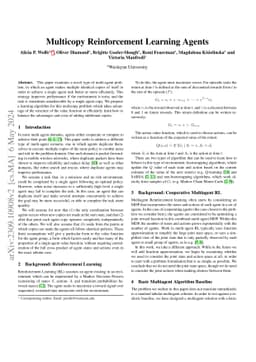 Multicopy Reinforcement Learning Agents