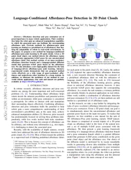 Language-Conditioned Affordance-Pose Detection in 3D Point Clouds