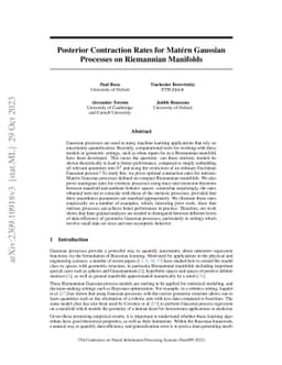 Posterior Contraction Rates for Matérn Gaussian Processes on
  Riemannian Manifolds