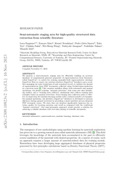 Semi-automatic staging area for high-quality structured data extraction
  from scientific literature