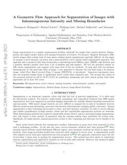 A Geometric Flow Approach for Segmentation of Images with Inhomongeneous
  Intensity and Missing Boundaries
