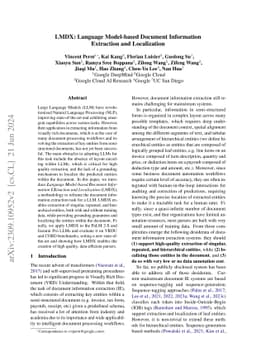 LMDX: Language Model-based Document Information Extraction and
  Localization