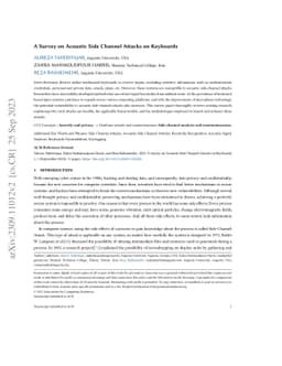 A Survey on Acoustic Side Channel Attacks on Keyboards
