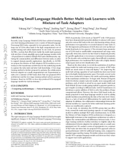 Making Small Language Models Better Multi-task Learners with
  Mixture-of-Task-Adapters