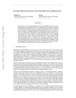 Score Mismatching for Generative Modeling