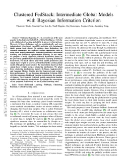 Clustered FedStack: Intermediate Global Models with Bayesian Information
  Criterion