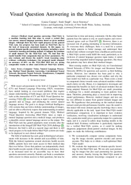 Visual Question Answering in the Medical Domain