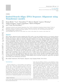 Embed-Search-Align: DNA Sequence Alignment using Transformer Models